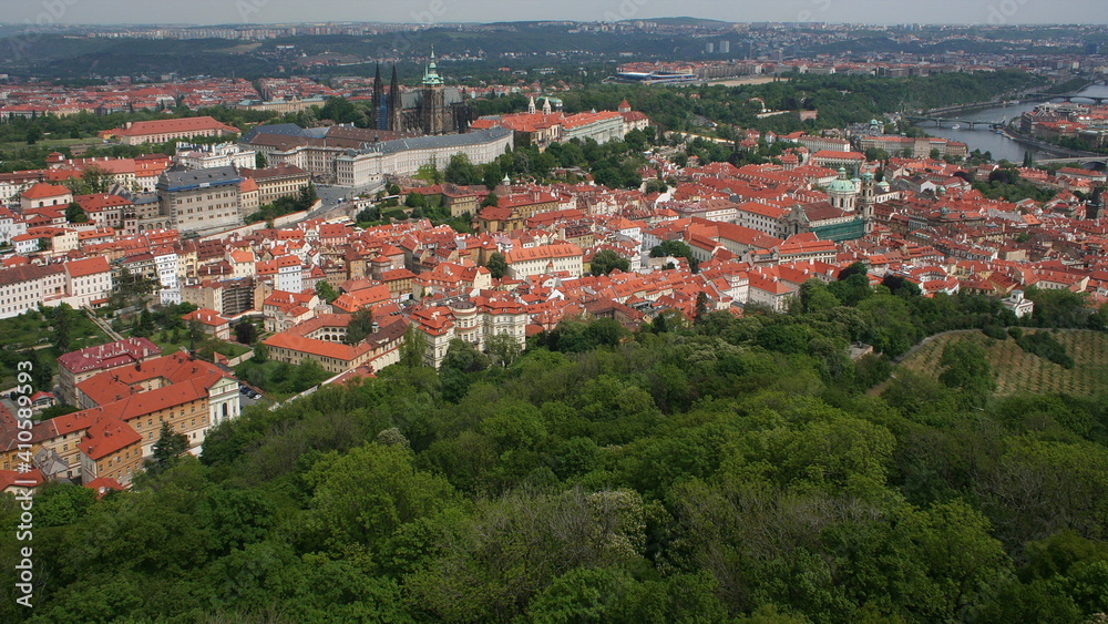 View of Prague from the hill Petrin,Czech republic,Europe
