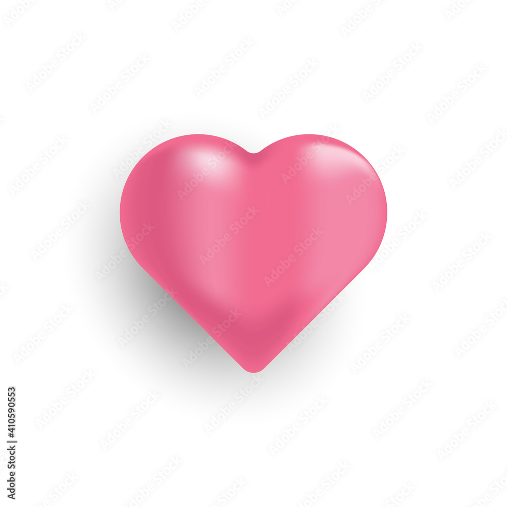 Heart icon, logo, symbol vector illustration template. Realistic love vector design isolated on white background. Symbol of Love icon vector illustration.