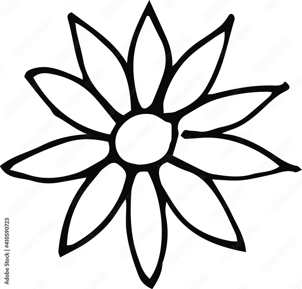 set of simple summer flowers drawings. abstract flower illustration. hand drawn vector art. black white illustration set of simple summer flowers drawings. abstract flower illustration. hand drawn vector art. black white illustration