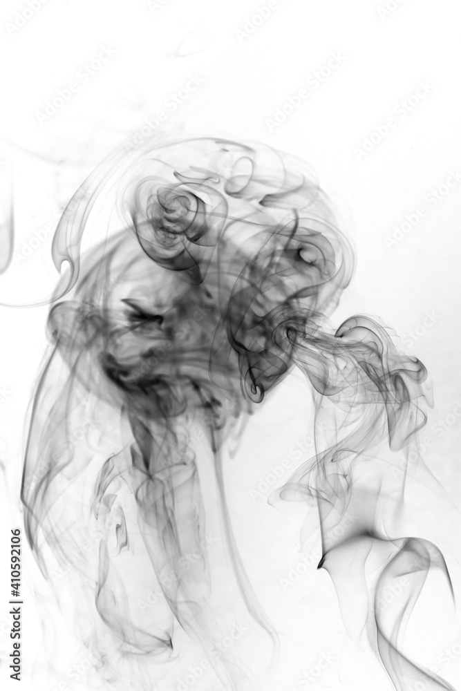 Fototapeta premium Smoke toxic movement on a white background.
