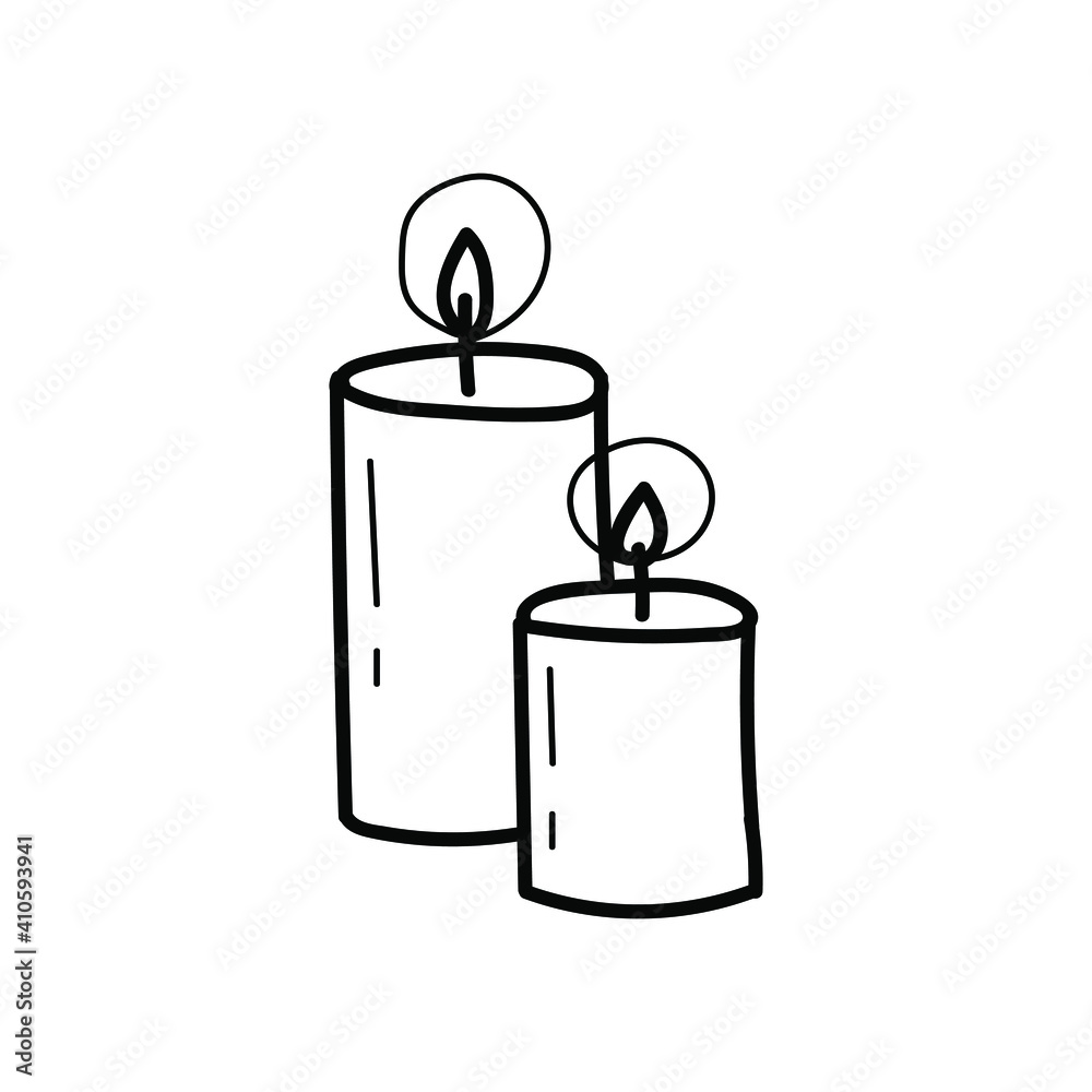 lighted candles doodle on the white background
lighted candles doodle on the white background