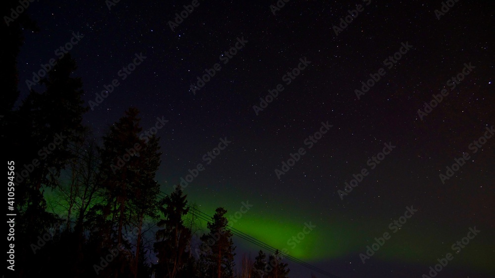 Naklejka premium Northern Light in the North of Sweden