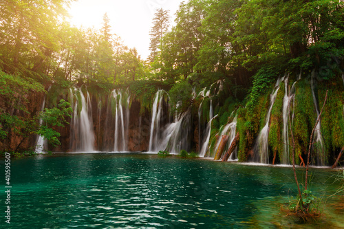 Fototapeta Naklejka Na Ścianę i Meble -  beautiful waterfalls in Plitvice Lakes National Park, Croatia