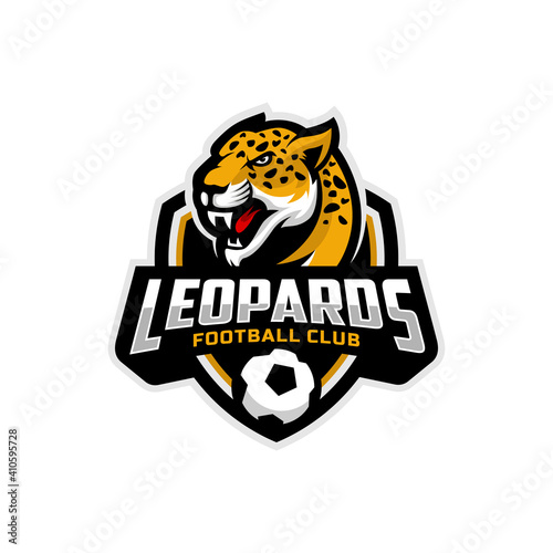 Leopards mascot for a football team logo. Vector Illustration.