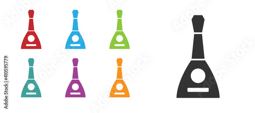 Black Musical instrument balalaika icon isolated on white background. Set icons colorful. Vector.