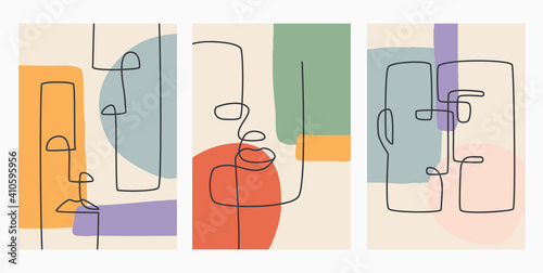 Contemporary Hand drawn Vector illustrations. Continuous line, minimalistic elegant concept. Esp10 vector.