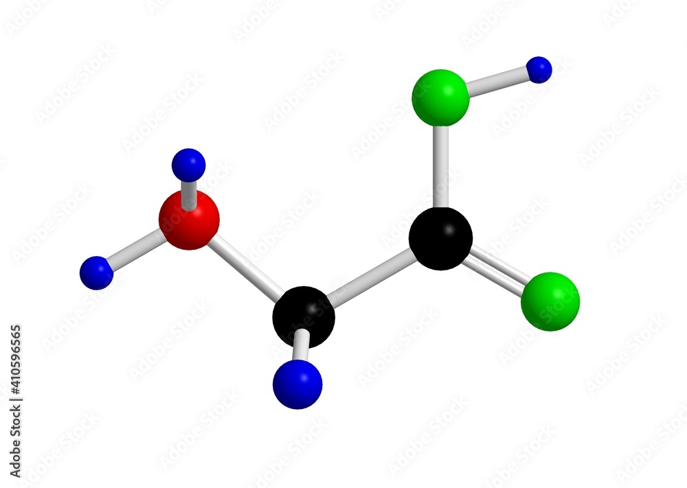 Molecular structure of glycine Molecular structure of glycine