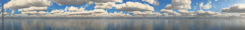 Seascape, clouds and sea, ocean landscape, clouds and ocean, banner,
