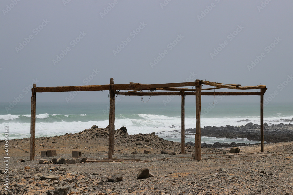 Beach in Oman, Masirah Island volcanic landscape Beach in Oman, Masirah Island volcanic landscape