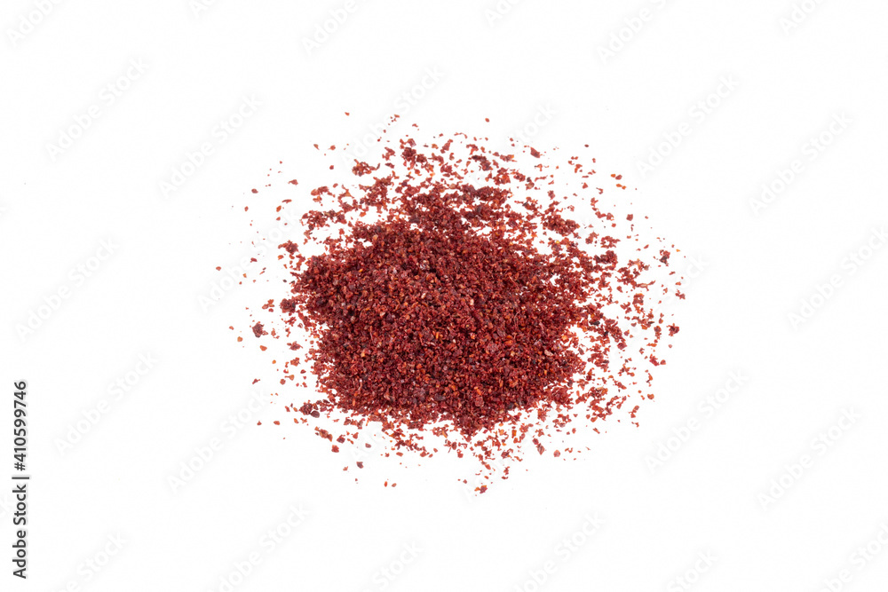 Powder sumac on the white background
Powder sumac on the white background