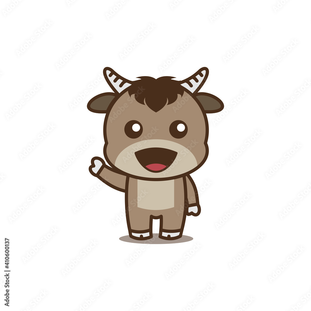 Cute buffalo cartoon character Cute buffalo cartoon character