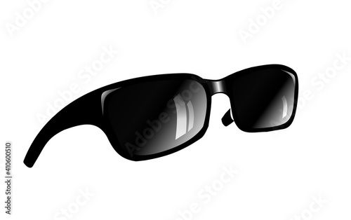 Black sunglasses isolated on white background. Vector illustration.