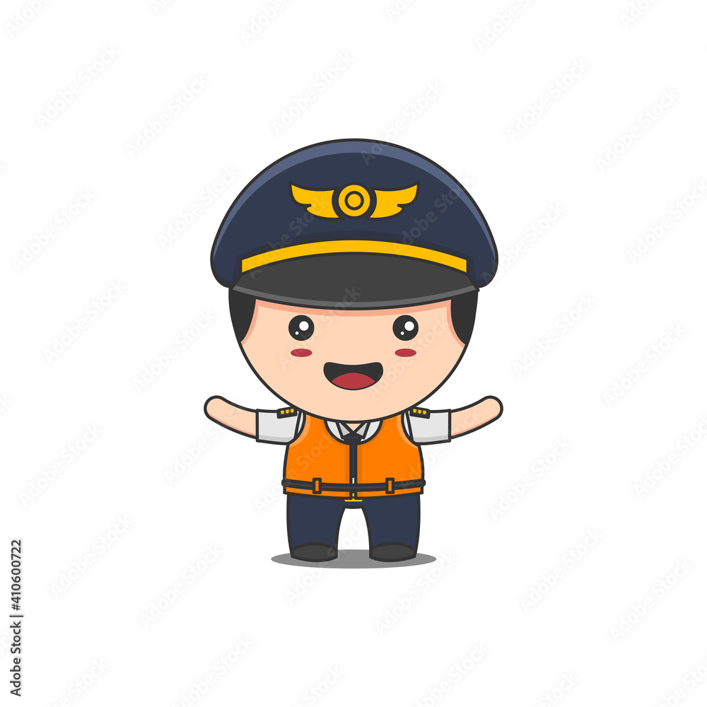 cute pilot cartoon character