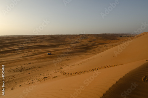 Sands of the desert at wahiba  arabic landscape  sand dunes and forms at sunset