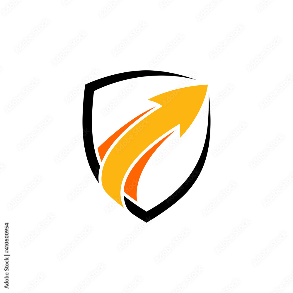 shield fast arrow logo template ready for use, shielding icon , security and protector symbol shield fast arrow logo template ready for use, shielding icon , security and protector symbol