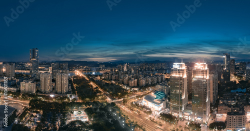 City night view of Huizhou City, Guangdong Province, China 