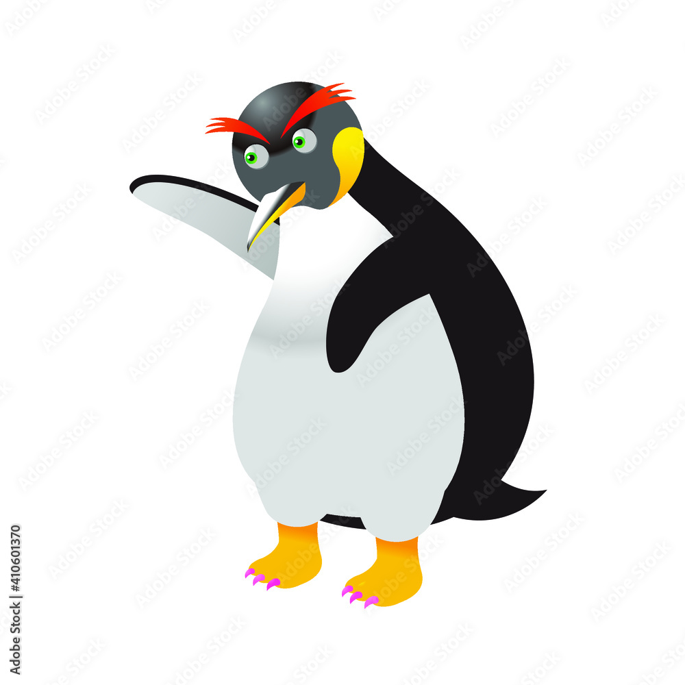 Obraz premium penguin cartoon with sign