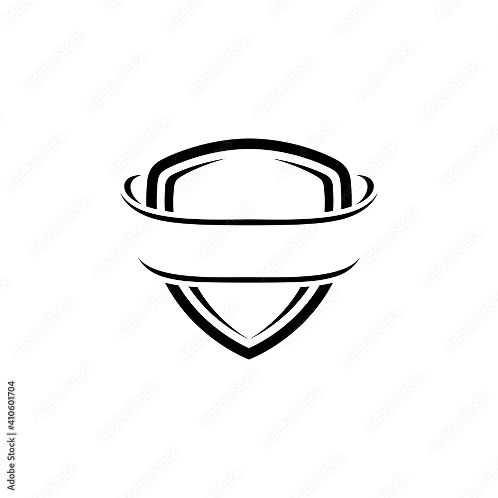 shield logo ready for use, shielding icon in black and white color ...