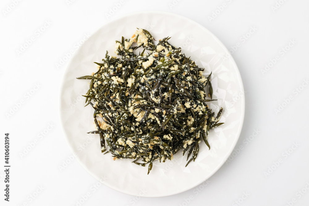 Fototapeta premium Sea weed fusiforme herb on white background