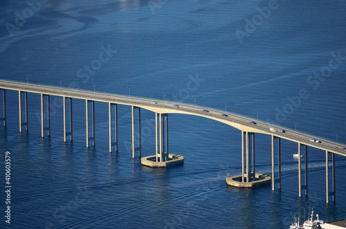 bridge over the sea with traffic