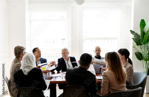 Diverse business people having a meeting