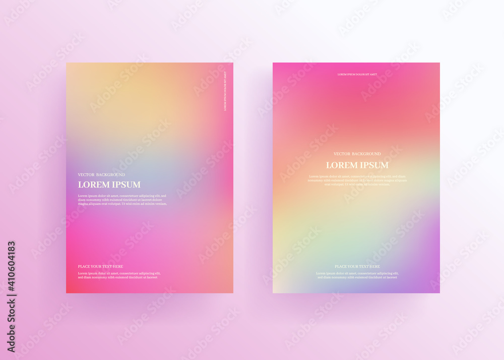 gradient background, soft color frames.