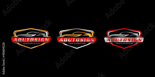 automotive logo. vector cars dealers, detailing and modification logo design concept illustration