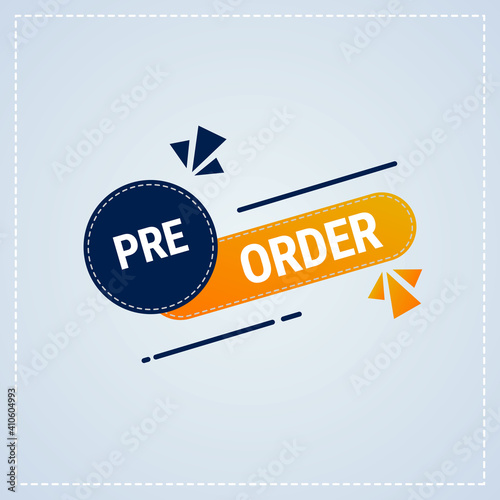 Square Preorder banner for social media. Preorder sign for online advertisement.