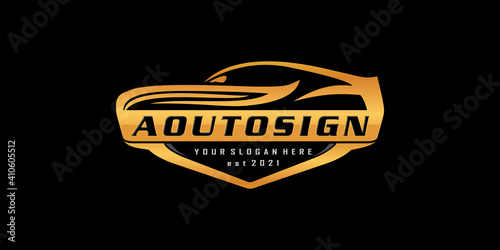 luxury automotive logo. vector cars dealers, detailing and modification logo design concept illustration