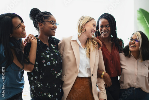 Diverse confident businesswomen standing together