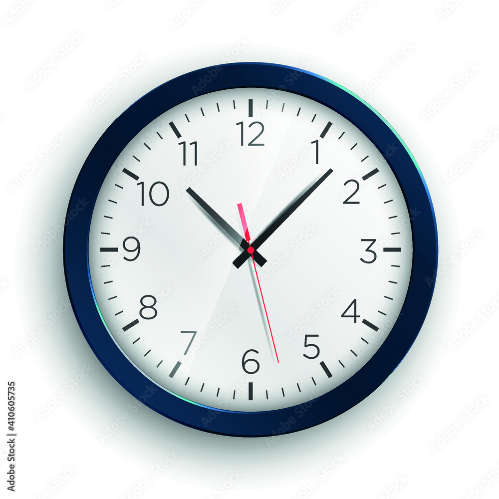 Clock time realistic vector illustration. Clock time realistic vector illustration.