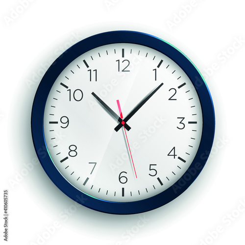 Clock time realistic vector illustration.