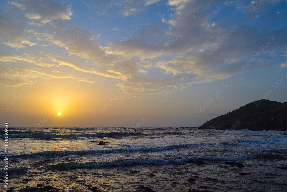 Golden Hour Sunset on a Beach in Goa