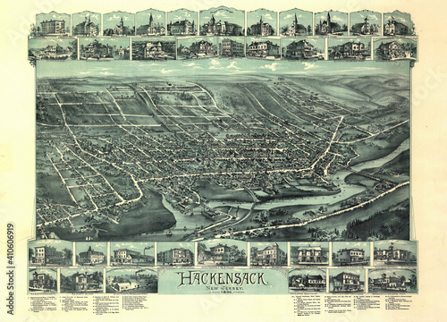 Birds-eye view of New Jersey, Hackensack photo