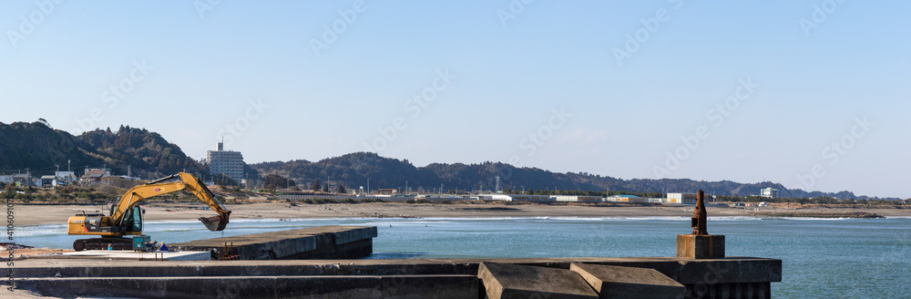 Tokyo 2020 Games Surfing Venue, at Tsurigasaki Beach in Ichinomiya town on Chiba Prefecture's Pacific coastline. The venue is currently incomplete due to the Covid Pandemic. Under Construction Tokyo 2020 Games Surfing Venue, at Tsurigasaki Beach in Ichinomiya town on Chiba Prefecture's Pacific coastline. The venue is currently incomplete due to the Covid Pandemic. Under Construction