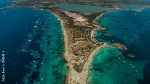 Drone footage of beautiful ibiza.