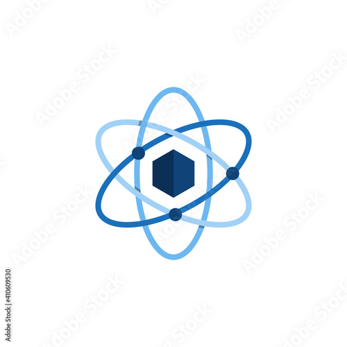 Hexagon Chemical moleculat nano atom logo