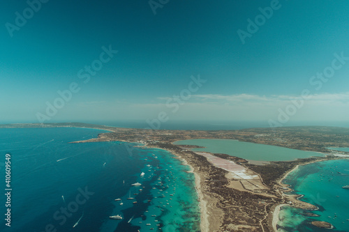 Drone footage of beautiful ibiza.