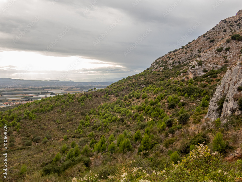 Landscape of the mountain in Torroella de Montgrí