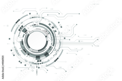 Vector circuit board cybersecurity on white background for technology background