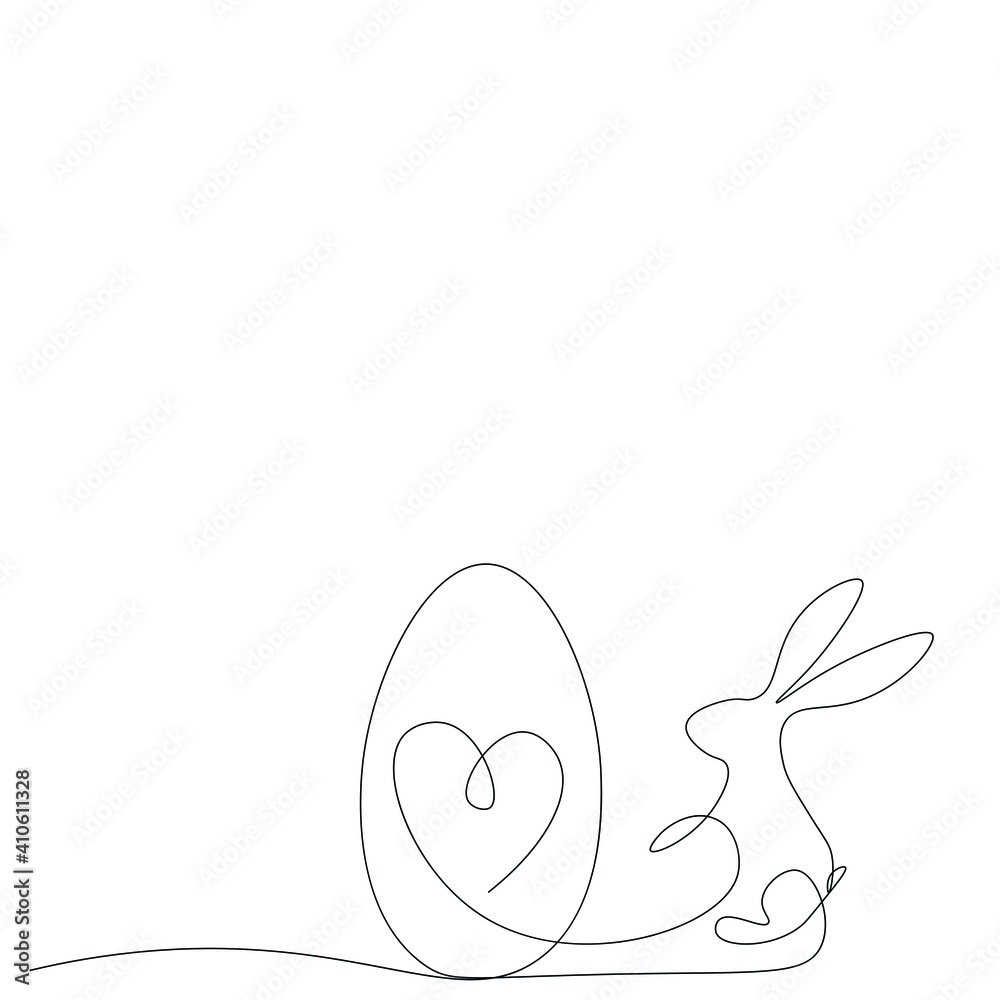 Easter bunny with egg background, vector illustration