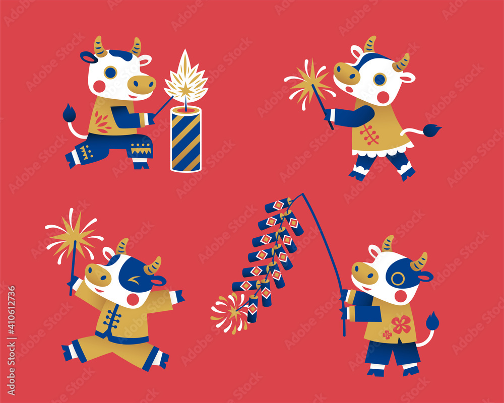 Ox elements for Chinese new year Ox elements for Chinese new year
