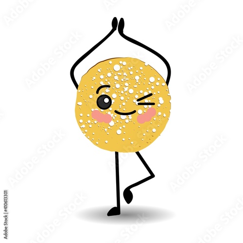 pancake character. Vector illustration isolated on white background. Round flapjack. Pancake week. fritter
