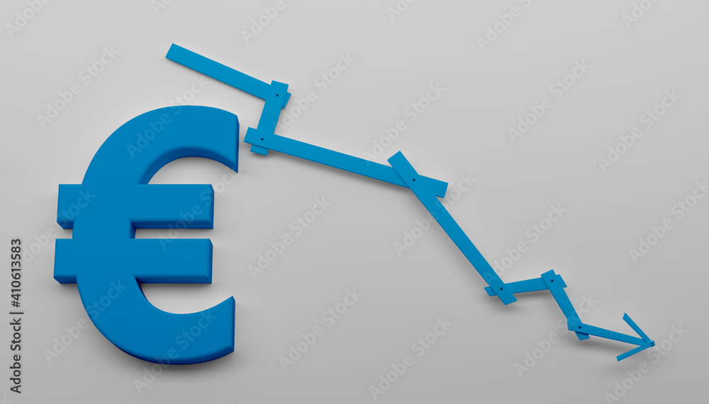 abstract euro coins as finance symbol - 3D Illustration abstract euro coins as finance symbol - 3D Illustration