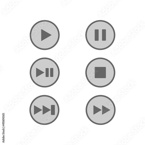 Free Download Grey Multimedia Control Icon, Button Set - GFXLoad