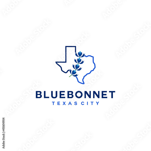 Blue bonnet vector logo template for agriculture