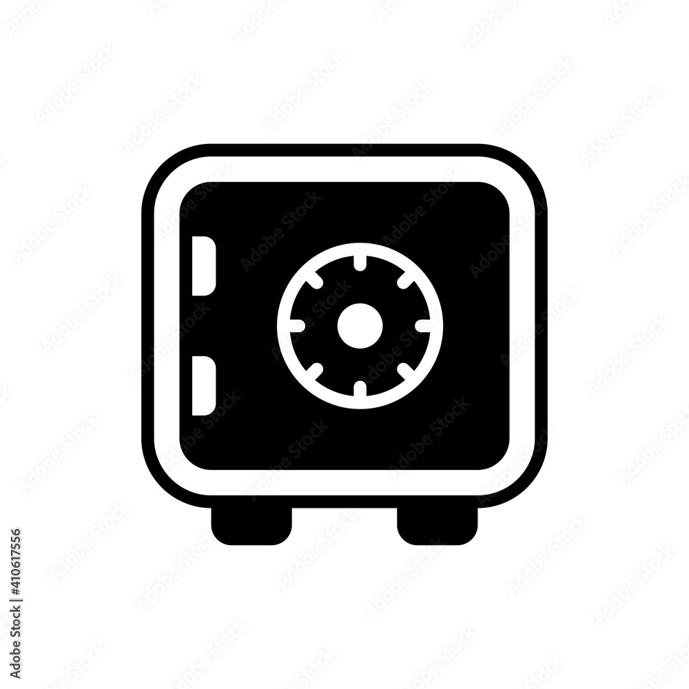 Bank Locker Vector Icon Style Illustration. EPS 10 File