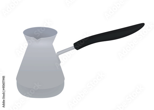 Silver coffee pot. vector illustration