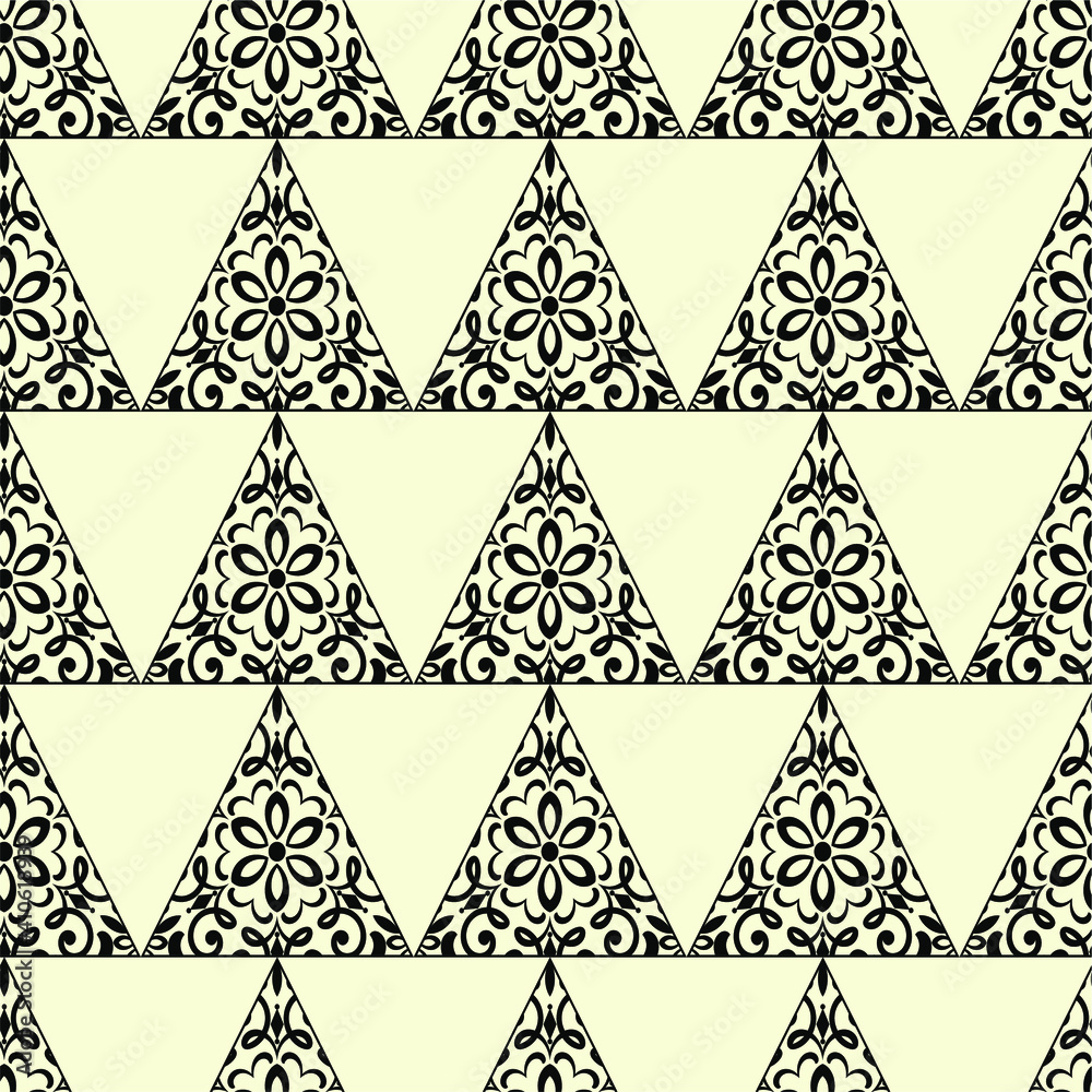 Obraz premium Seamless damask wallpaper. Vintage pattern . Hand drawn floral pattern. Shabby chic . Vector illustration