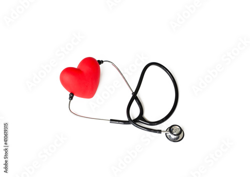 Stethoscope and red heart. ...